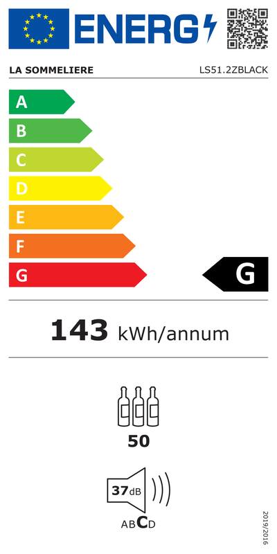 Cave de mise à température double zone LS51.2ZBLACK 50 Bouteilles