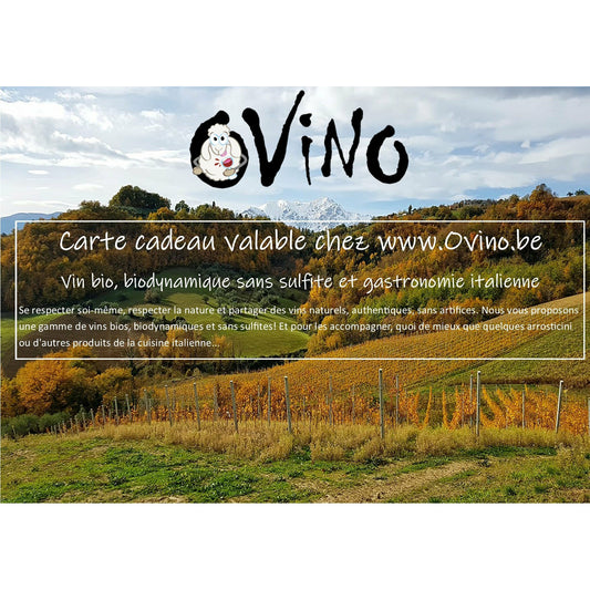 Gift Card Organic wine, biodynamic without sulfite and Italian gastronomy